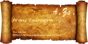 Arany Zsuzsanna névjegykártya